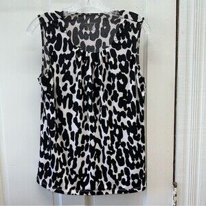Christopher & Banks black and pale pink sleeveless‎ shirt blouse women's small